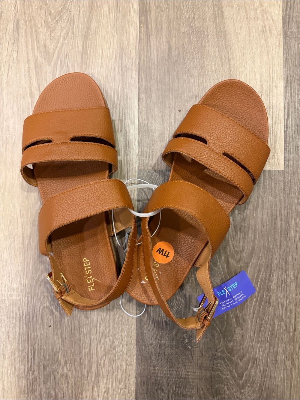 Flexible Comfort Women's Brown Double-Strap Sandals